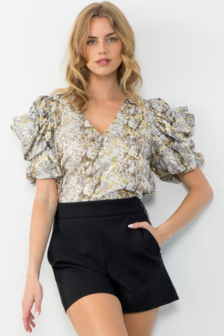 Metallic Snake Print Top
