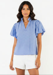 THML Striped V-Neck Top