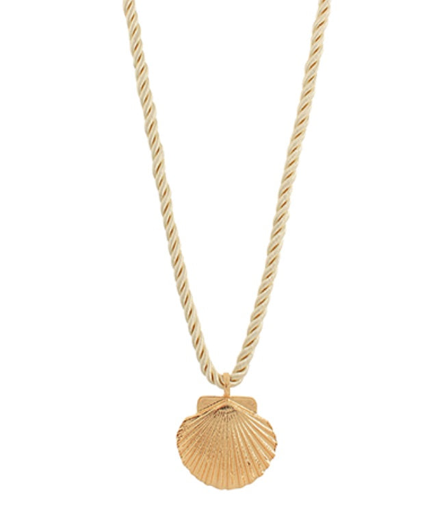 Textured Shell Cord Necklace
