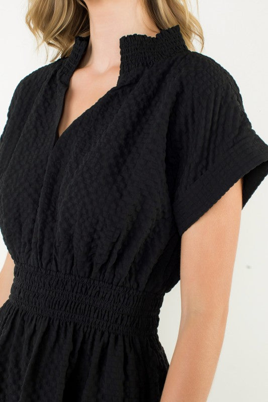 THML Textured Smocked Waist Dress
