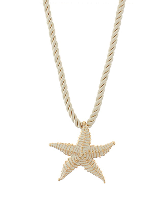 Textured Starfish Cord Necklace
