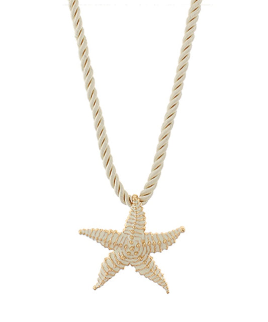 Textured Starfish Cord Necklace