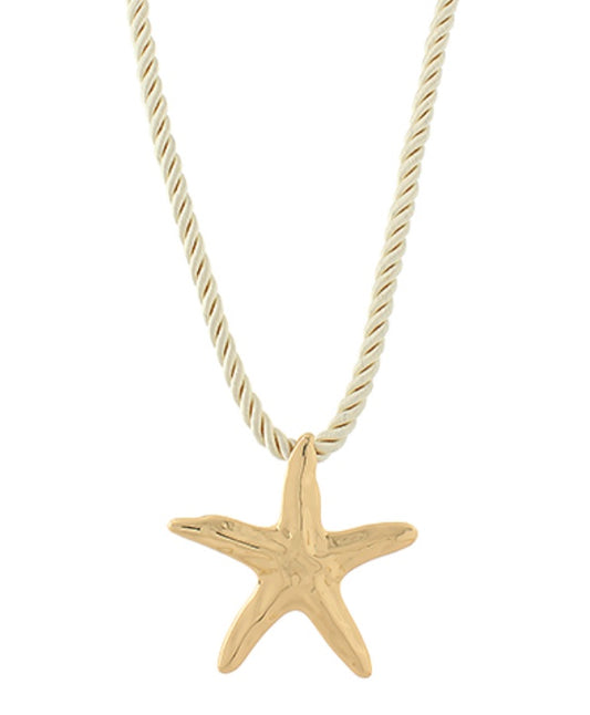 Textured Starfish Cord Necklace