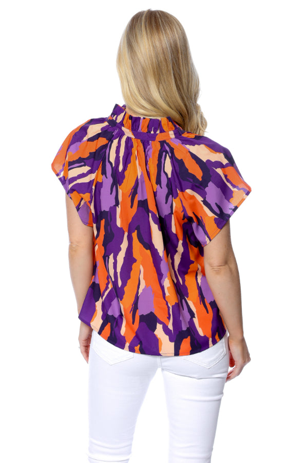The Abstract Blouse Purple & Orange