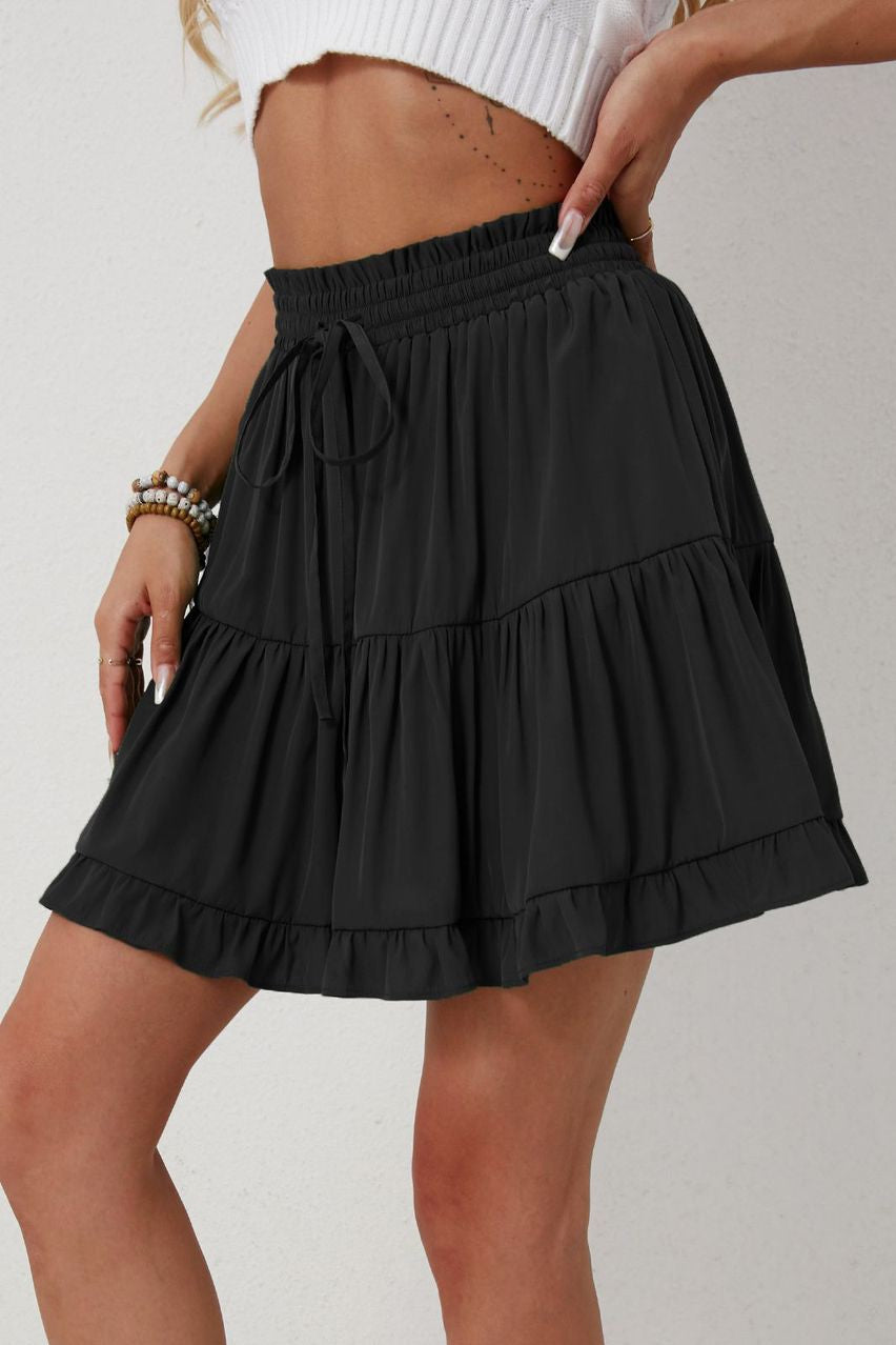 Tiered Skirt With Shorts Lining