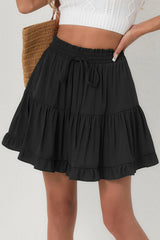 Tiered Skirt With Shorts Lining