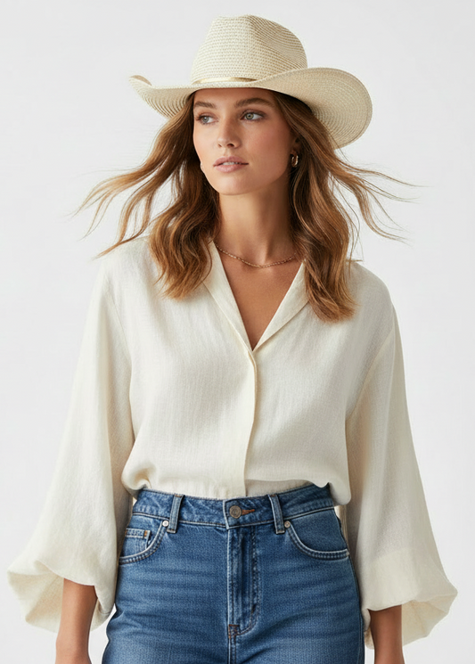 Toryn Metallic Trim Straw Hat