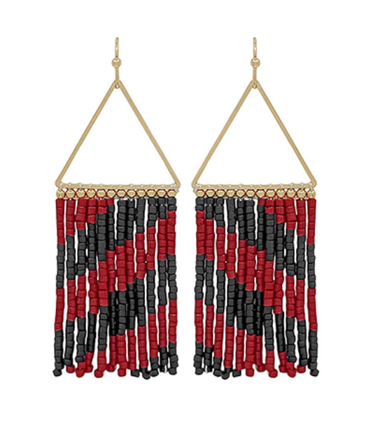 Seed Bead Tassel Earrings
