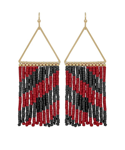 Seed Bead Tassel Earrings