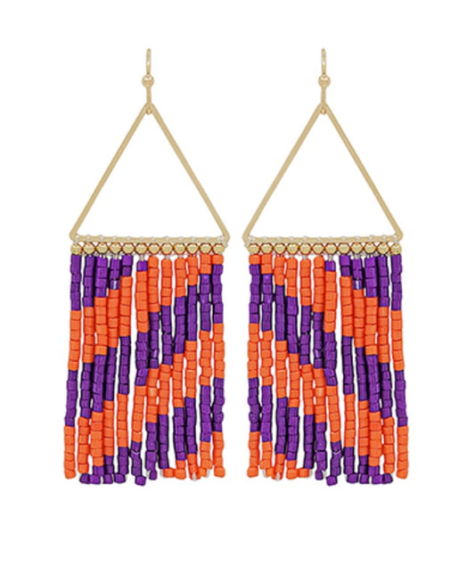 Seed Bead Tassel Earrings
