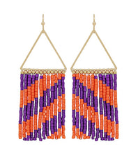 Seed Bead Tassel Earrings