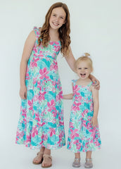Tropical Punch Ruffle Maxi Dress
