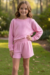 Tween Cuddle Soft Crew Neck Top & Short Set