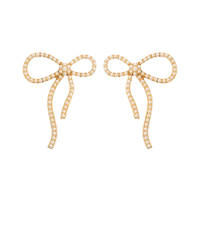 Unbalanced Bow & Tail Pearl Earrings