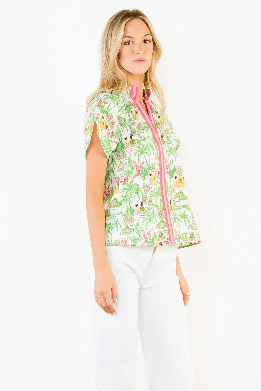 THML Vacation Scene Print Top