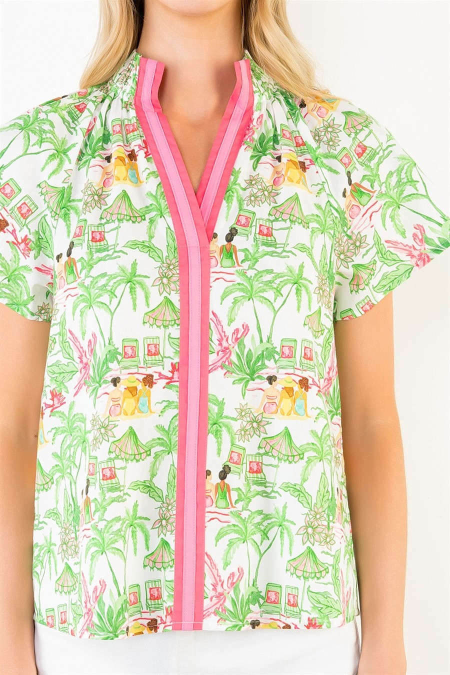 THML Vacation Scene Print Top