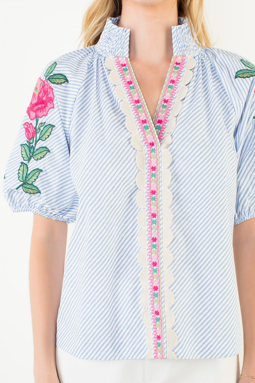 THML Embroidered Flower Top