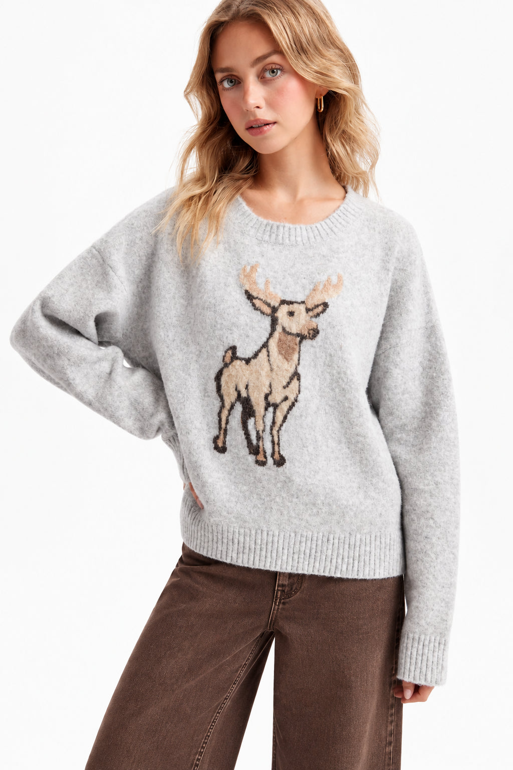 Oh Deer Sweater Grey