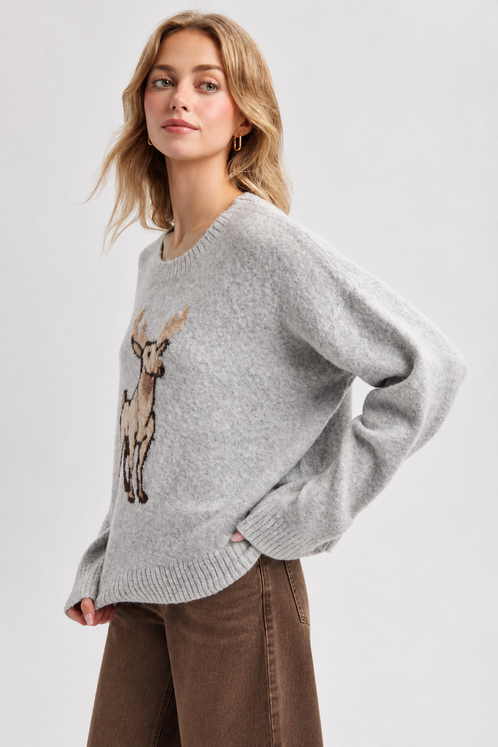Oh Deer Sweater Grey