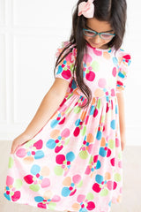 Girls Water Lilies Ruffle Twirl Dress