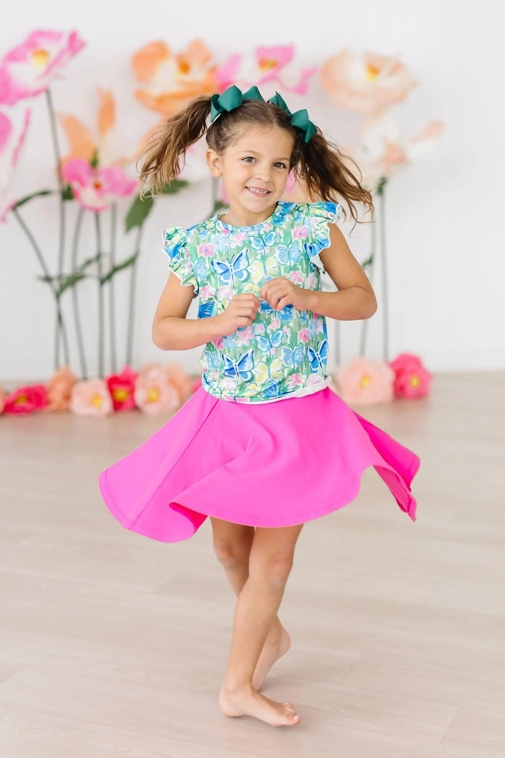 Watercolor Butterflies Ruffle Tee