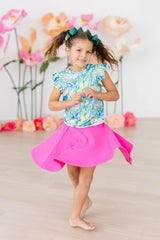 Watercolor Butterflies Ruffle Tee