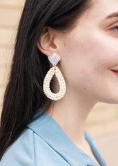 Malia Earrings - Light Rattan