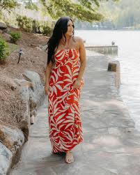 Elodi Palm Floral Midi Dress