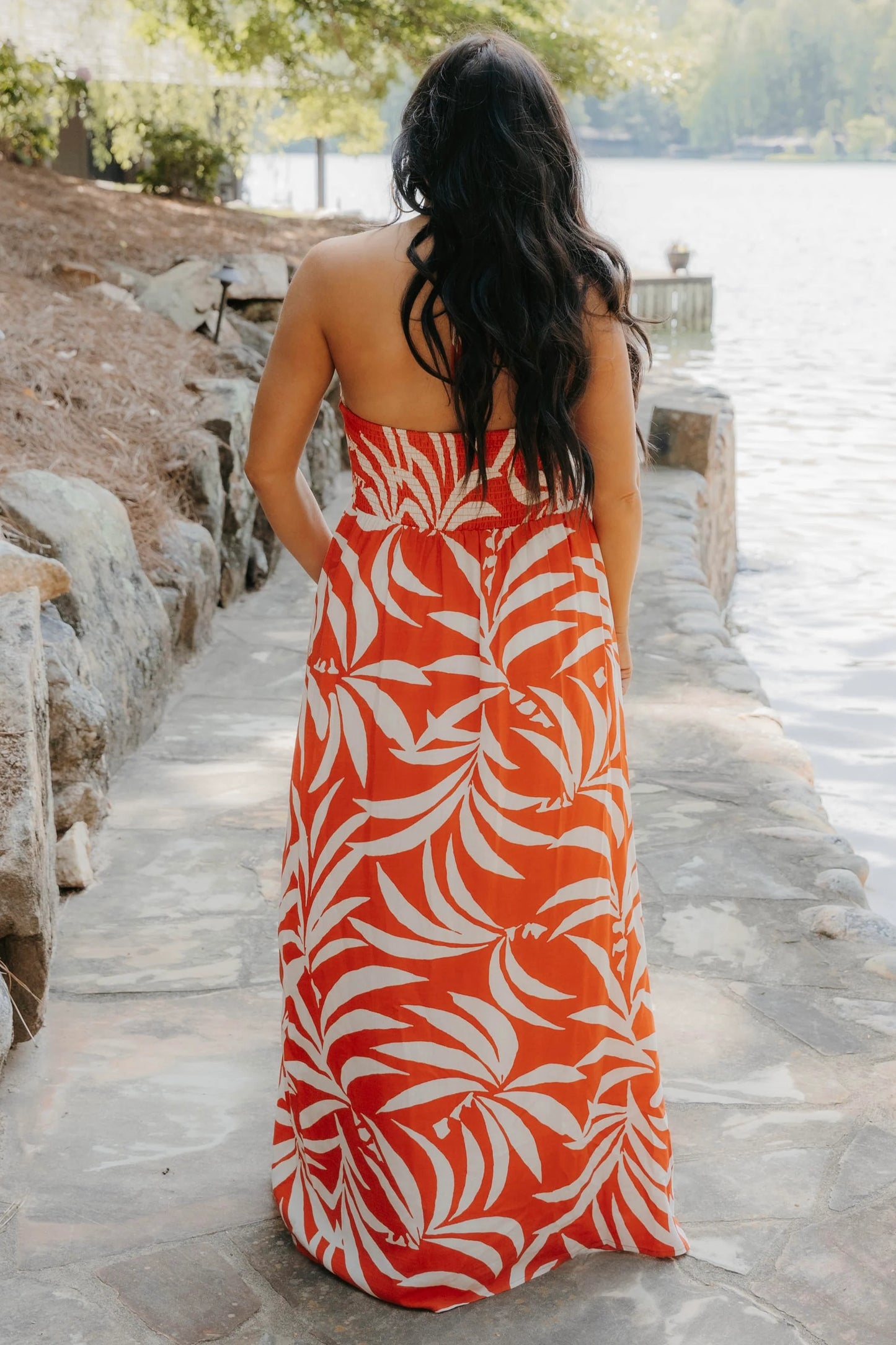 Elodi Palm Floral Midi Dress