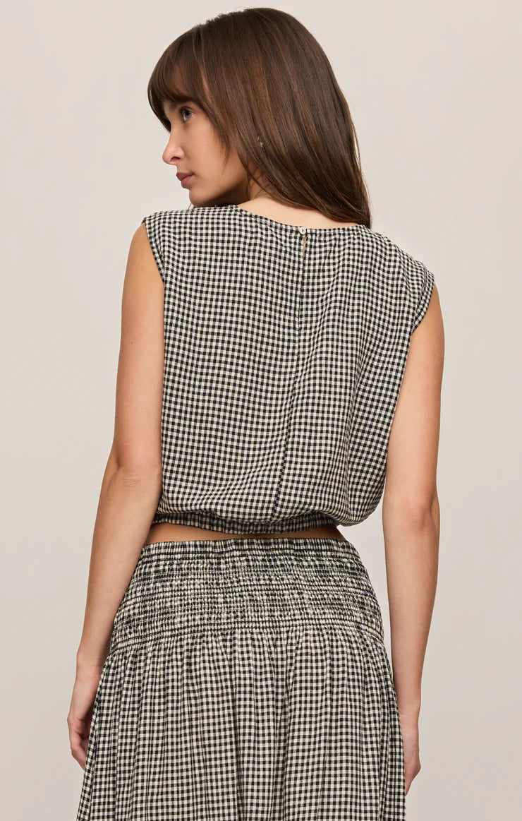 Merit Cropped Gingham Tank Top