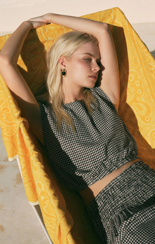 Merit Cropped Gingham Tank Top