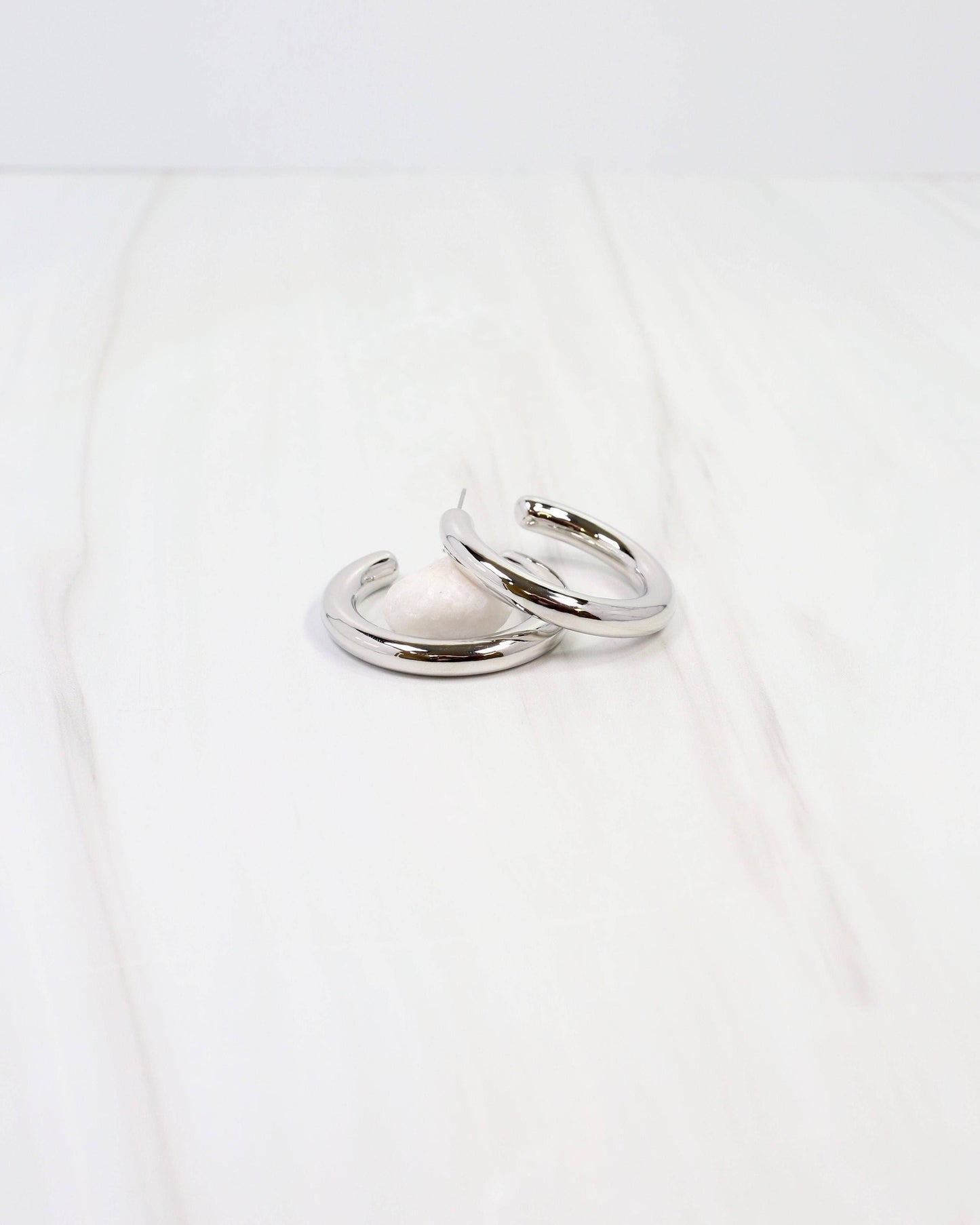 White Gold Dipped Hoops