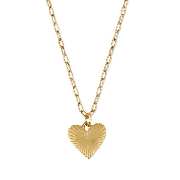 HART - Small Ribbed Heart of Gold Necklace