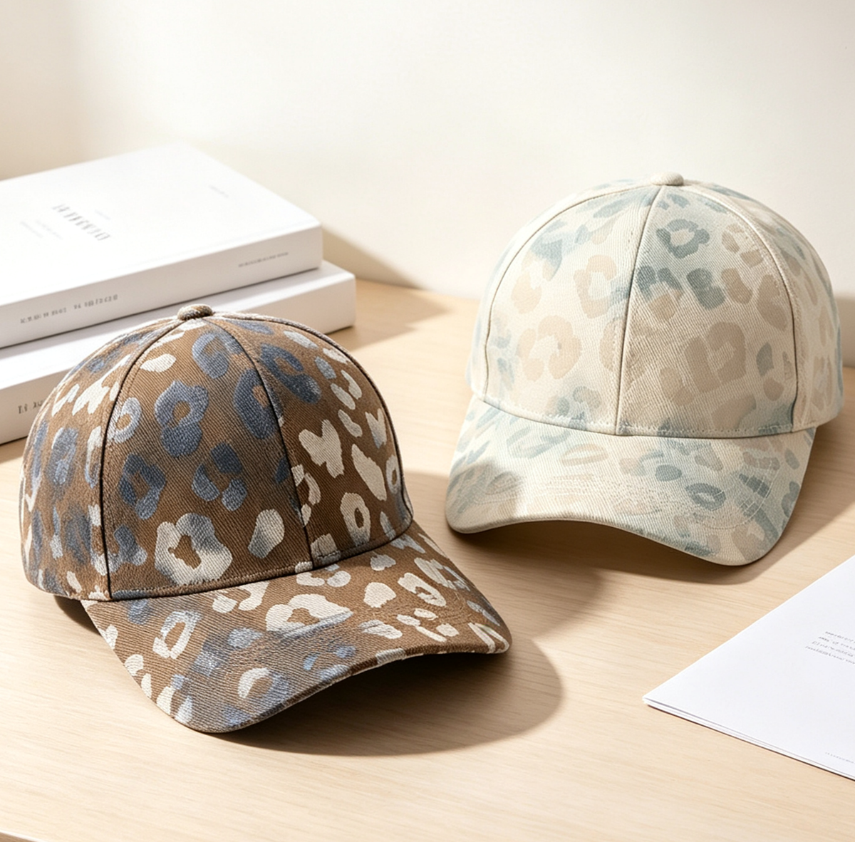 Muted Morandi Leopard Print Baseball Cap