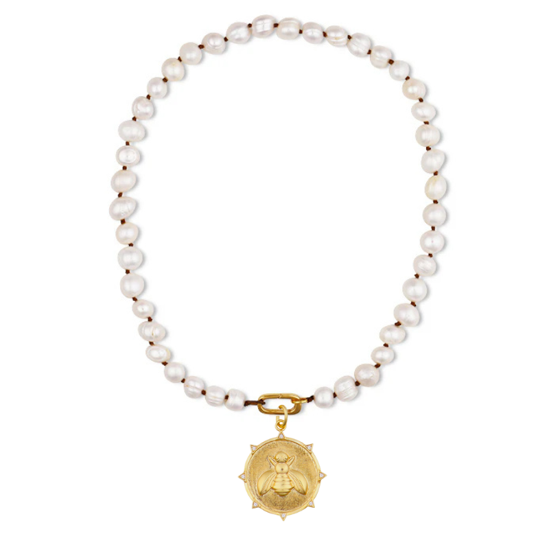 HART - Pearl Necklace with Enamel Resilience Bee