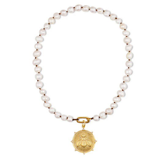 HART - Pearl Necklace with Enamel Resilience Bee