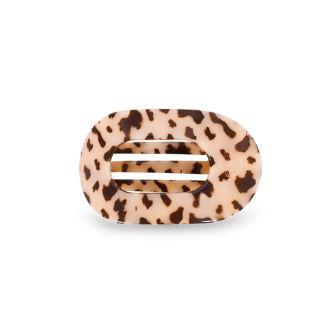 TELETIES - Round Flat Hair Clip | Small | Blonde Tortoise