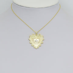 Diamond CZ Spike Heart Charm