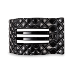 TELETIES - Flat Rectangle Hair Clip | Large | Jet Black Quilted