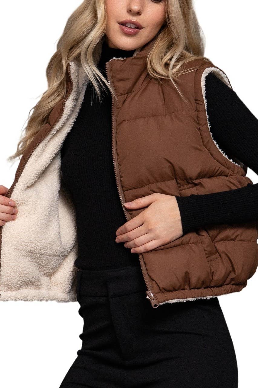 Reversible Fur Padding Vest