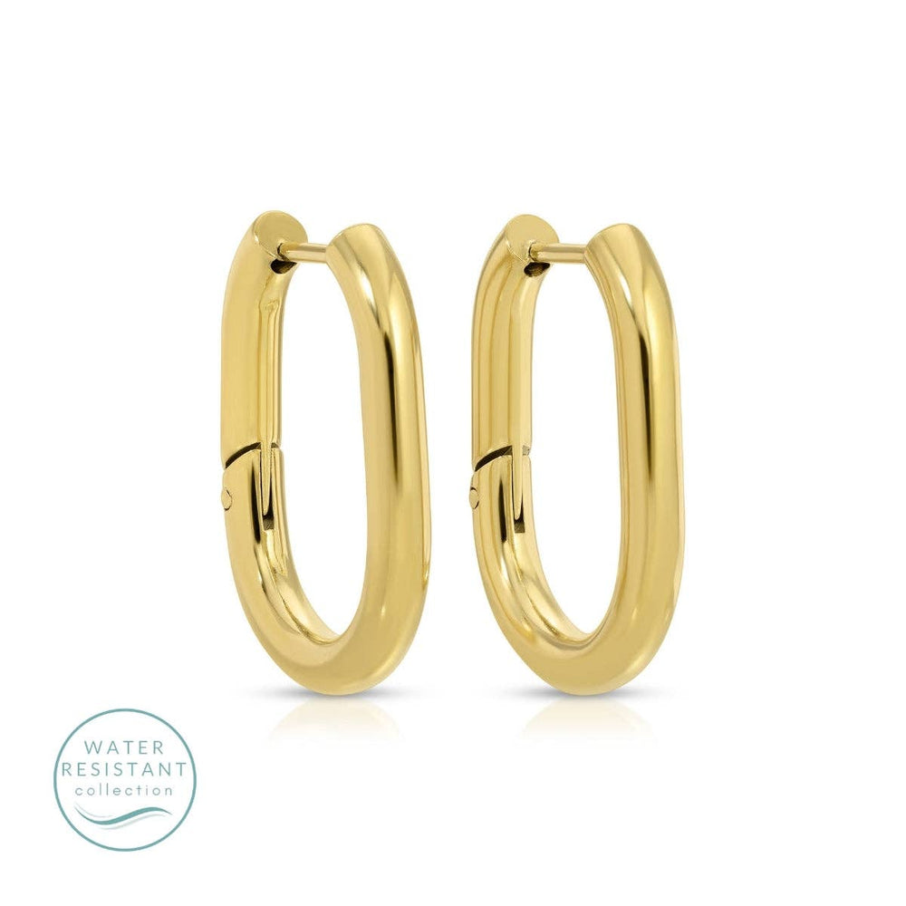 Contemporary Oblong Hoops, Water-Resistant