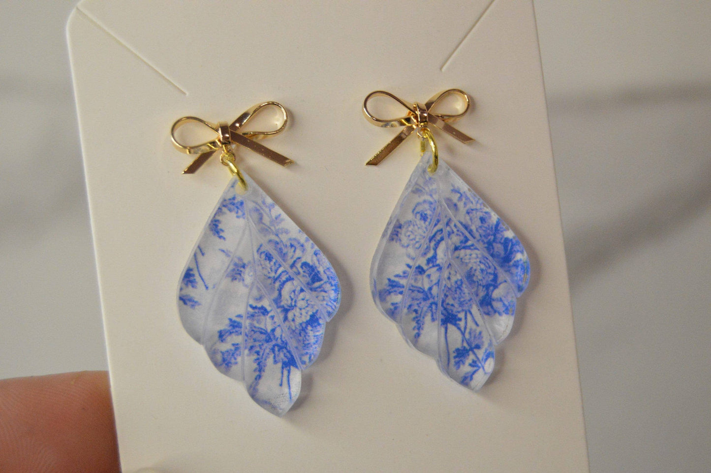 Blue Chinoiserie Drop Earrings