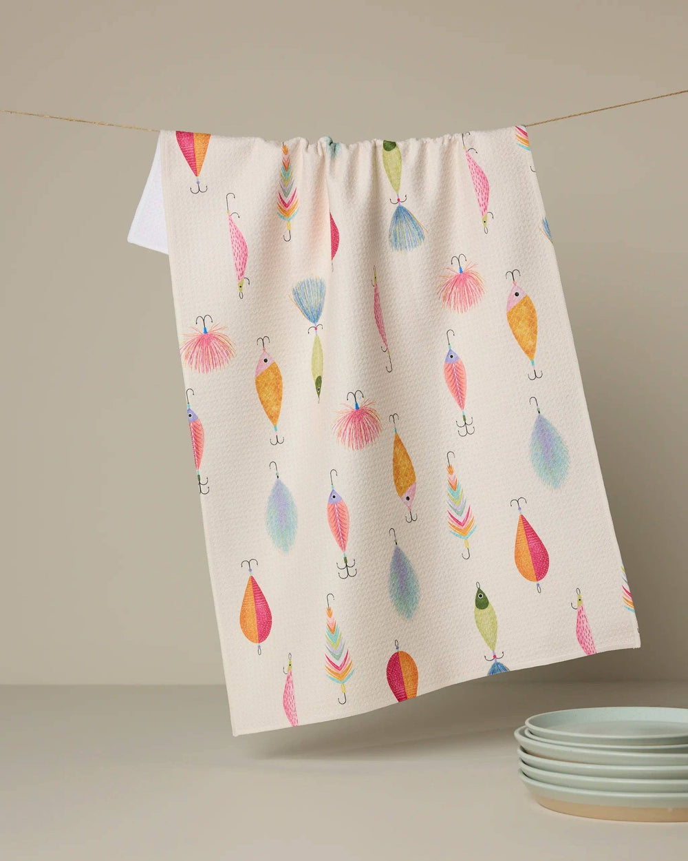 Geometry - Fishing Lures Tea Towel