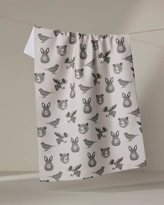 Geometry - Forest Animals Tea Towel