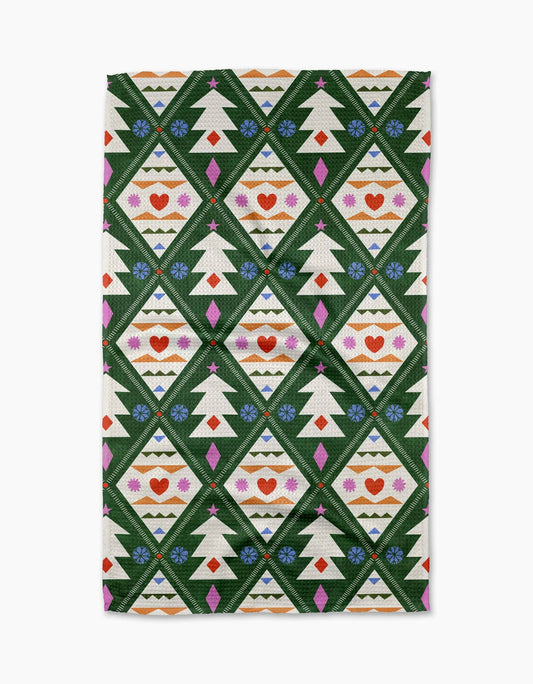 Geometry - Nordic Christmas Tea Towel
