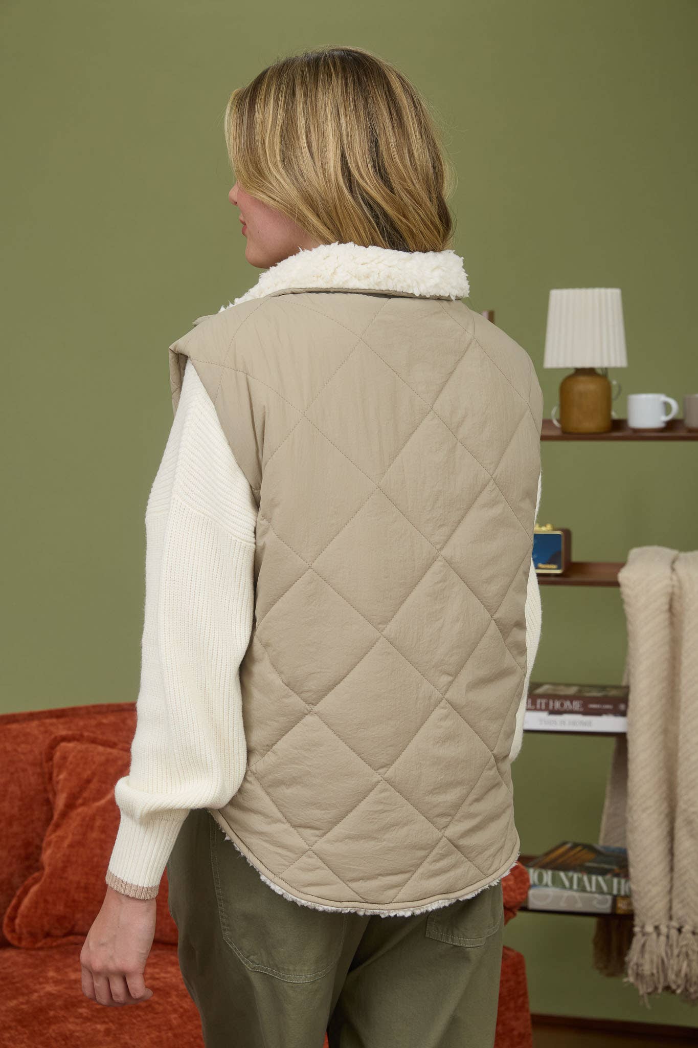 Quilted Zip Up Fleece Vest