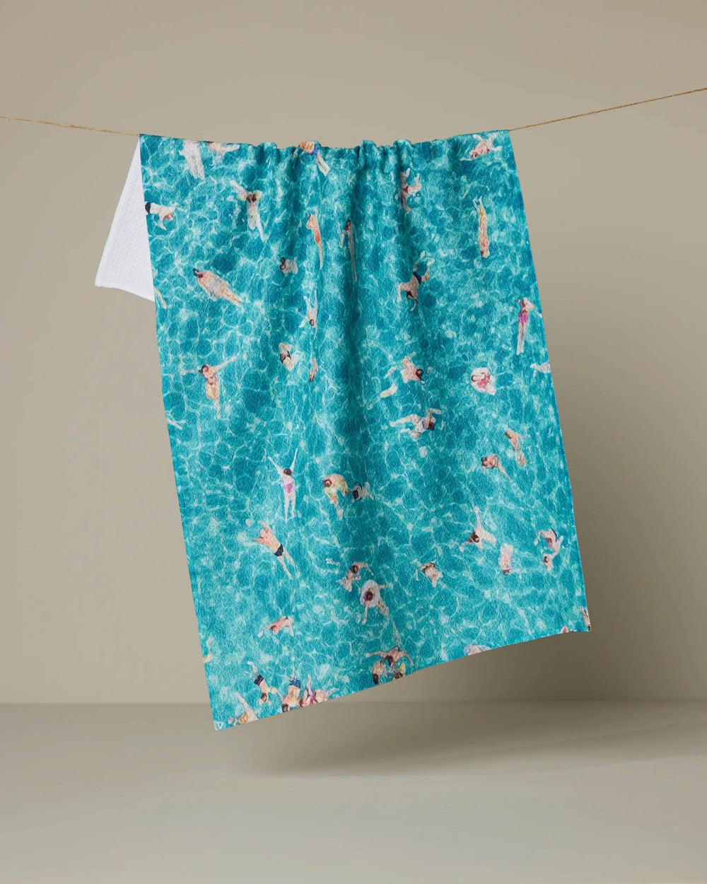 Geometry - Swimming Crowd Tea Towel