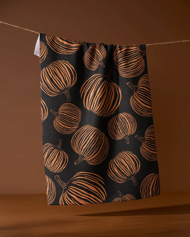 Geometry - Pumpkin Noir Tea Towel
