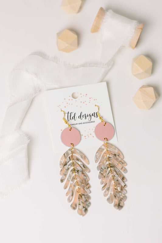 Blush Palm Earrings