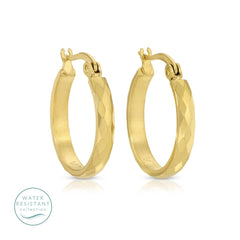 Textured Latch Back Hoops, Water-Resistant